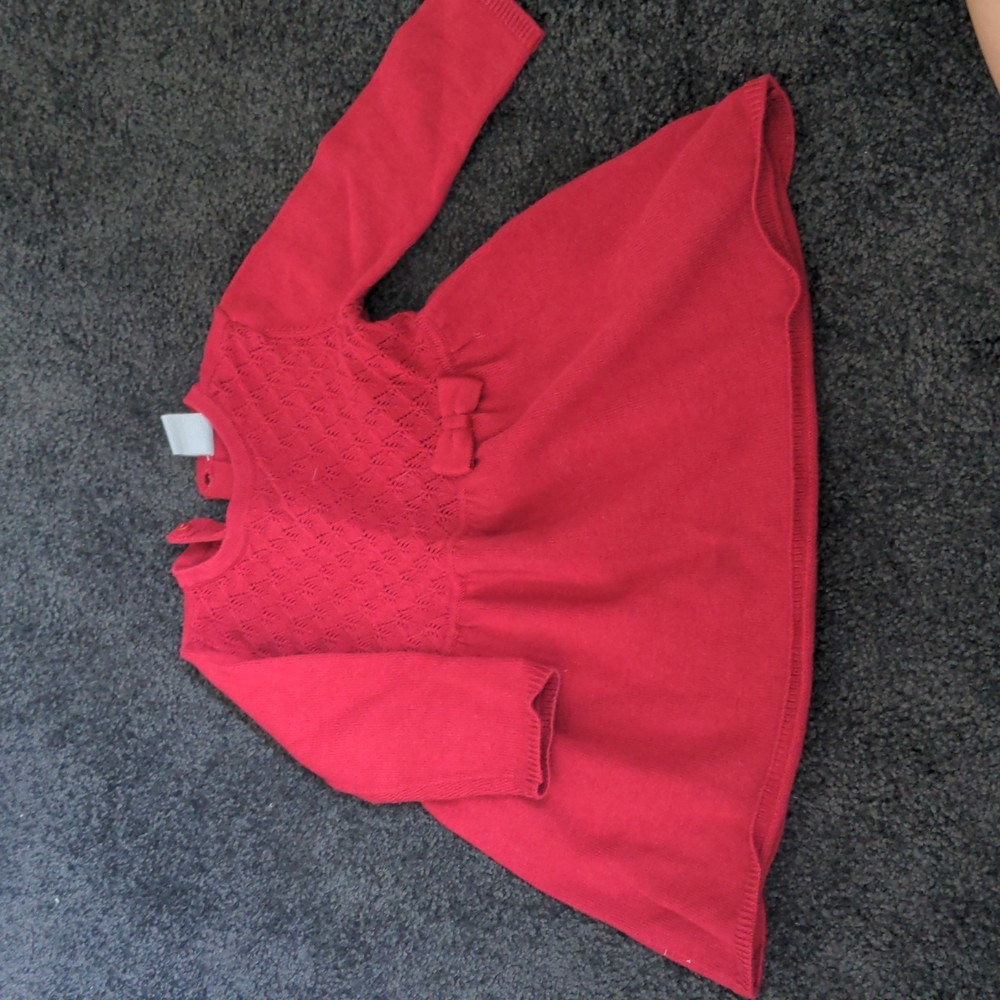 Red baby knit dress